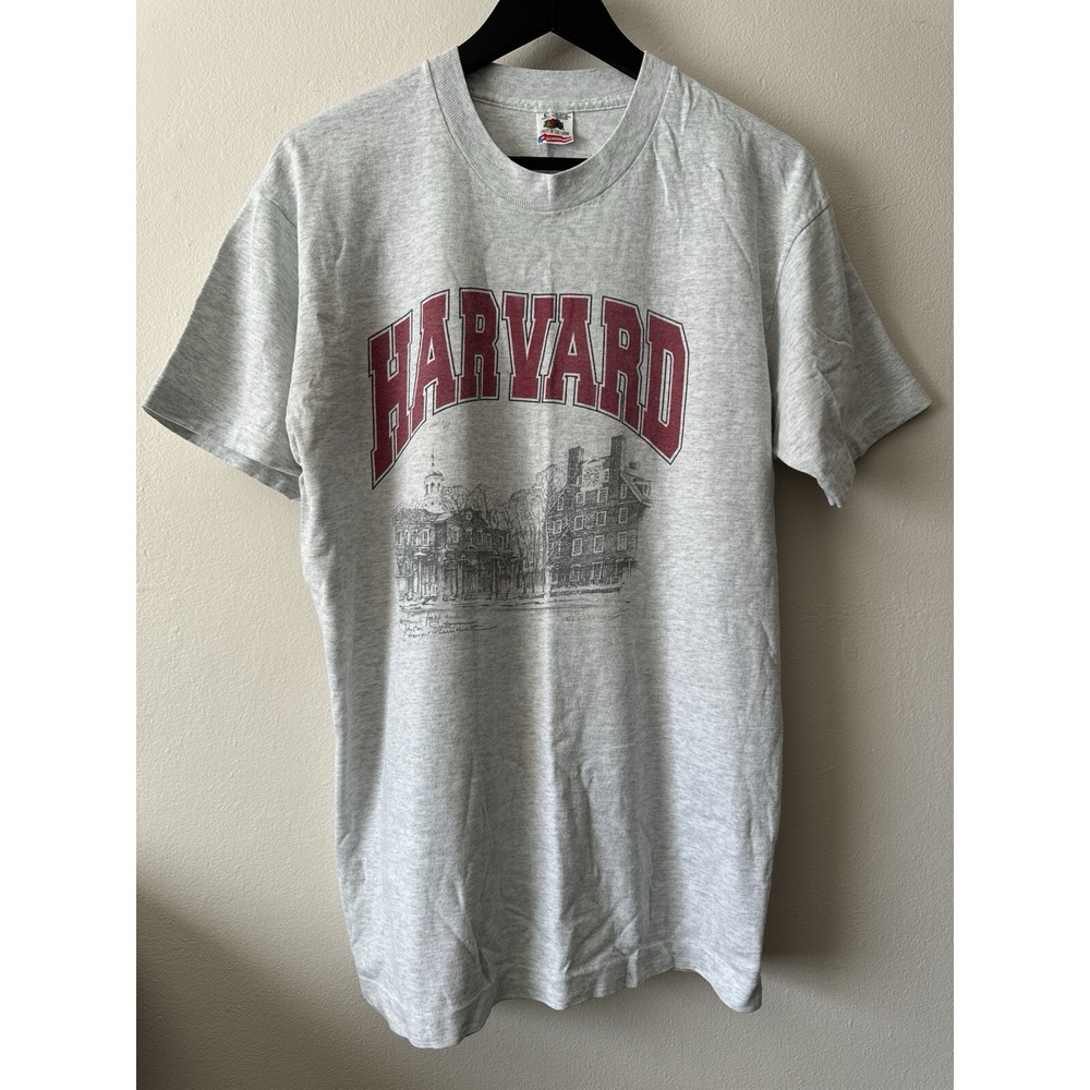 Vintage 90s Harvard University T Shirt USA Made Fruit Of The Loom L
